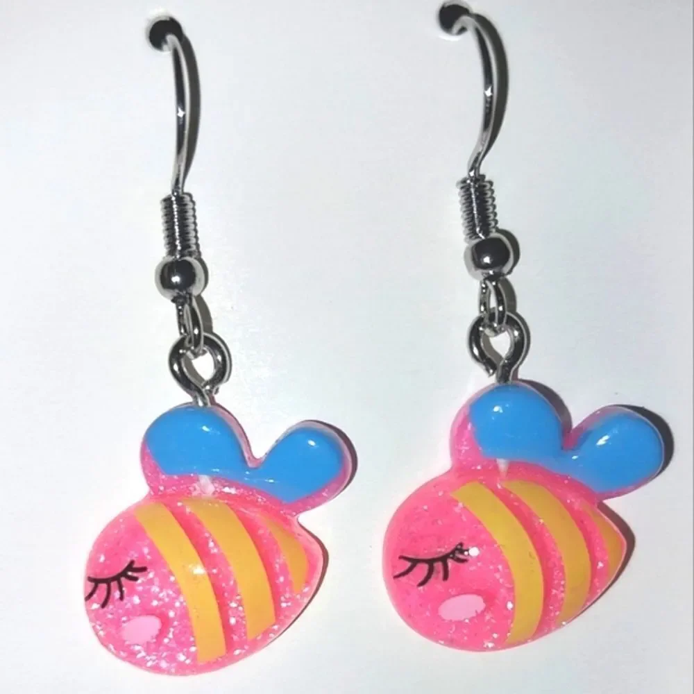 Pink Fish Super Cute  Kids Fashion Earrings For Adults And Kids